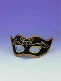 Ruby Slipper Sales F57190 Black With Gold Trim Half Mask (One-Size) - NS