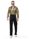 Ruby Slipper Sales CH02842GD Zebra Print Disco Shirt - Gold - XS