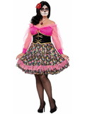 Ruby Slipper Sales F76072 Day of the Dead Senorita Costume for Adult - PLUS