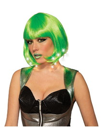 Ruby Slipper Sales F84770 Adult Lime Green Light Up Wig - OS