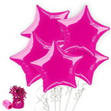 BBKITSTAR13 Bright Pink Star Balloon Bouquet Kit - NS