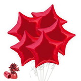 BBKITSTAR8 Red Star Balloon Bouquet Kit - NS