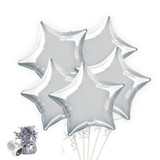 BBKITSTAR7 Silver Star Balloon Bouquet Kit - NS