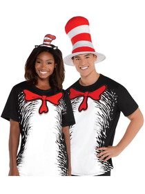 Amscan AM849202 Dr. Seuss Adult Cat in the Hat T-shirt - SM