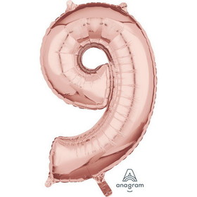 Mayflower Distributing PY140038 Rose Gold 26" Number Foil Balloon - 9 - NUM9