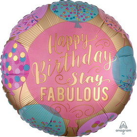 Mayflower Distributing PY140092 Happy Birthday Stay Fabulous 18" Foil Balloon - NS