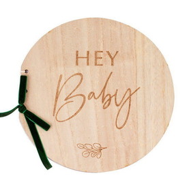 Ginger Ray PY163206 Wooden Hey Baby Guest Book