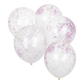 Ginger Ray PY163236 Pink Glitter Filled Balloons