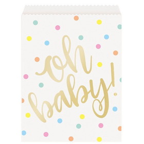 Unique Industries PY163245 Oh Baby Gold Favor Bags (8) - NS