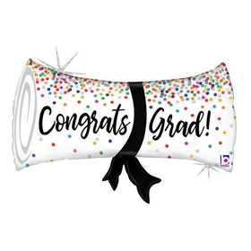 Mayflower Distributing PY162649 Congrats Grad Confetti 31" Diploma Foil Balloon - NS