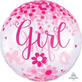 Mayflower Distributing PY162680 Confetti Baby Girl 28" Foil Balloon - NS