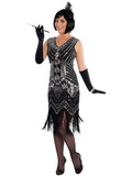 Ruby Slipper Sales F86341 Women's Silver Screen Flapper Costume - XSSM