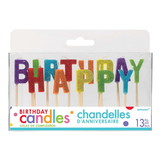 Amscan PY164076 Rainbow Glitter Happy Birthday Candles - NS