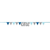 Creative Converting PY164386 One Blue & Silver Pennant Banner