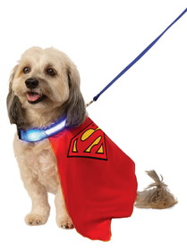Ruby Slipper Sales R200545 Pet Superman Cape with Light up Collar and Lea - L