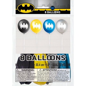 Unique Industries PY165018 12inch Batman 2 Sided Latex Balloons (8 Pack) - NS