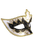 Ruby Slipper Sales F75097 Carnivale White & Black Eye Mask - NS