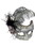 Ruby Slipper Sales F71141 Silver Satin Masquerade Mask with Feathers - NS