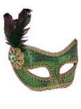 Ruby Slipper Sales F68580 Embellished Green Sequin Masquerade Mask - NS