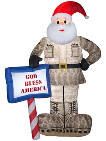 Gemmy Industiries GE89127 Military Santa Inflatable Airblown Decor