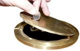 Bison VB23LK-CV Lockable Hinged Brass Floor Socket Cover Plate Only