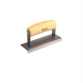 Bon Tool Stainless Steel Sidewalk Edger - 6" X 2" - 3/8" Radius 3/8" Depth - Wood Wave Handle