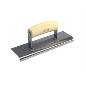 Bon Tool Stainless Steel Sidewalk Edger - 9" X 2 1/2" - 1/2" Radius 5/8" Depth - Wood Wave Handle