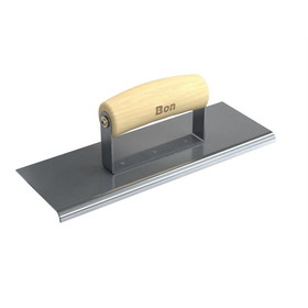 Bon Tool Stainless Steel Sidewalk Edger - 10" X 3 1/2" - 1/4" Radius 3/8" Depth - Wood Wave Handle
