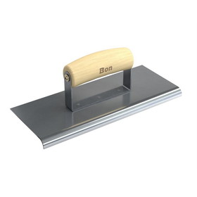 Bon Tool Stainless Steel Sidewalk Edger - 10" X 4" - 3/8" Radius 1/2" Depth - Wood Wave Handle