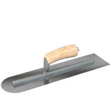 Bon Tool Carbon Steel Finishing Trowel - Square End/Round End - 14 X 4 - Camel Back Wood Handle