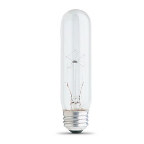 FEIT BP40T10 Light Bulb, 40 W, Medium E26 Lamp Base, Incandescent Lamp, T10 Shape, 260 Lumens