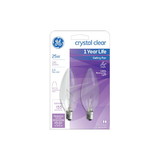 GENERAL ELECTRIC 81560 25W B8 Cand. Crystal Clear 2 Pk