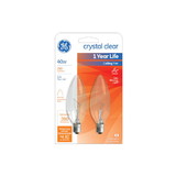 GENERAL ELECTRIC 81561 40W B8 Cand. Crystal Clear 2 Pk