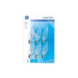 GENERAL ELECTRIC 75226 60W Cac Cand. Crystal Clear 6 Pk