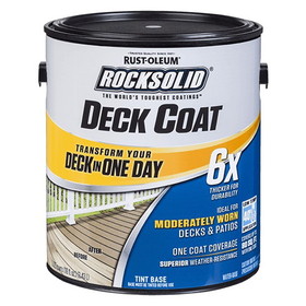 Rust-Oleum 300113A Deck Coat, 1 gal/5 gal Container, Up to 80 sq-ft/gal Coverage, 40 deg F Temperature