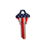 Kaba SC1-US FLAG Key Blank, Brass/Plastic, Nickel Plated, For Schlage Locks