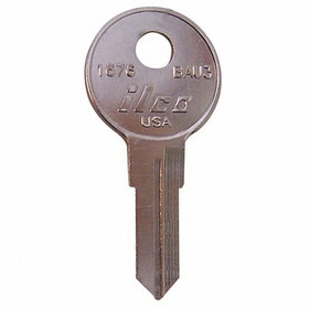 Kaba 1676-BAU3 Key Blank, Brass, Nickel Plated, For Bauer Locks