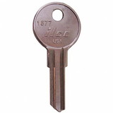 Kaba 1677 Key Blank, Brass, Nickel Plated, For E-Z Go Locks