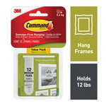 Command 051141-93996 17204 Picture Hanging Strips Value Pack, M, 3 lb Capacity, Foam