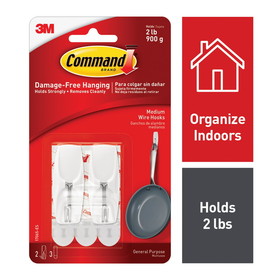 Command 051141-40949 Wire Toggle Hook, M, 2 lb Capacity, Plastic