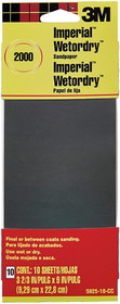 3M Imperial Wetordry 5925-18-CC Sandpaper, 9 in Length, 3-2/3 in Width, 2000 Grit, Ultra Fine Grade, Silicone Carbide Abrasive, Paper Backing