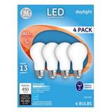 GE 93098312 General Purpose LED, 5 W, 40 W Incandescent Equivalent, Medium Lamp Base, LED Lamp, A19 Shape, 450 Lumens