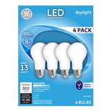 GE 93098314 General Purpose LED, 8 W, 60 W Incandescent Equivalent, Medium Lamp Base, LED Lamp, A19 Shape, 800 Lumens