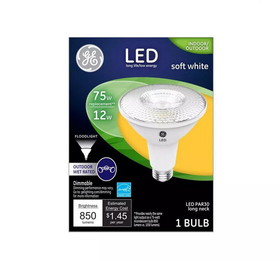 GE 38446 General Purpose LED, 12 W, 75 W Incandescent Equivalent, Medium Lamp Base, LED Lamp, PAR30 Shape, 850 Lumens