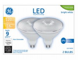 GE 93129302 General Purpose LED, 16 W, 120 W Incandescent Equivalent, Medium Lamp Base, LED Lamp, PAR38 Shape, 1200 Lumens