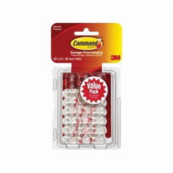 3M 17026-40ES Command 40/Cd Decorating Clips White