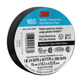 3M Temflex 165BK44 Electrical Tape, 60 ft Length, 3/4 in Width, 6 mil Thickness, PVC Material Type, Black