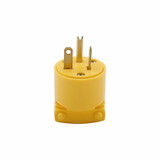 Eaton 4409-BOX Straight Blade Plug, 125 V, 20 A, 2 Pole, 3 Wires, Yellow