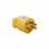 Eaton 4409-BOX Straight Blade Plug, 125 V, 20 A, 2 Pole, 3 Wires, Yellow, Price/each