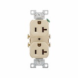 Eaton Cooper Controls CR20V Straight Blade Receptacle, 125 VAC, 20 A, 2 Pole, 3 Wires, Ivory